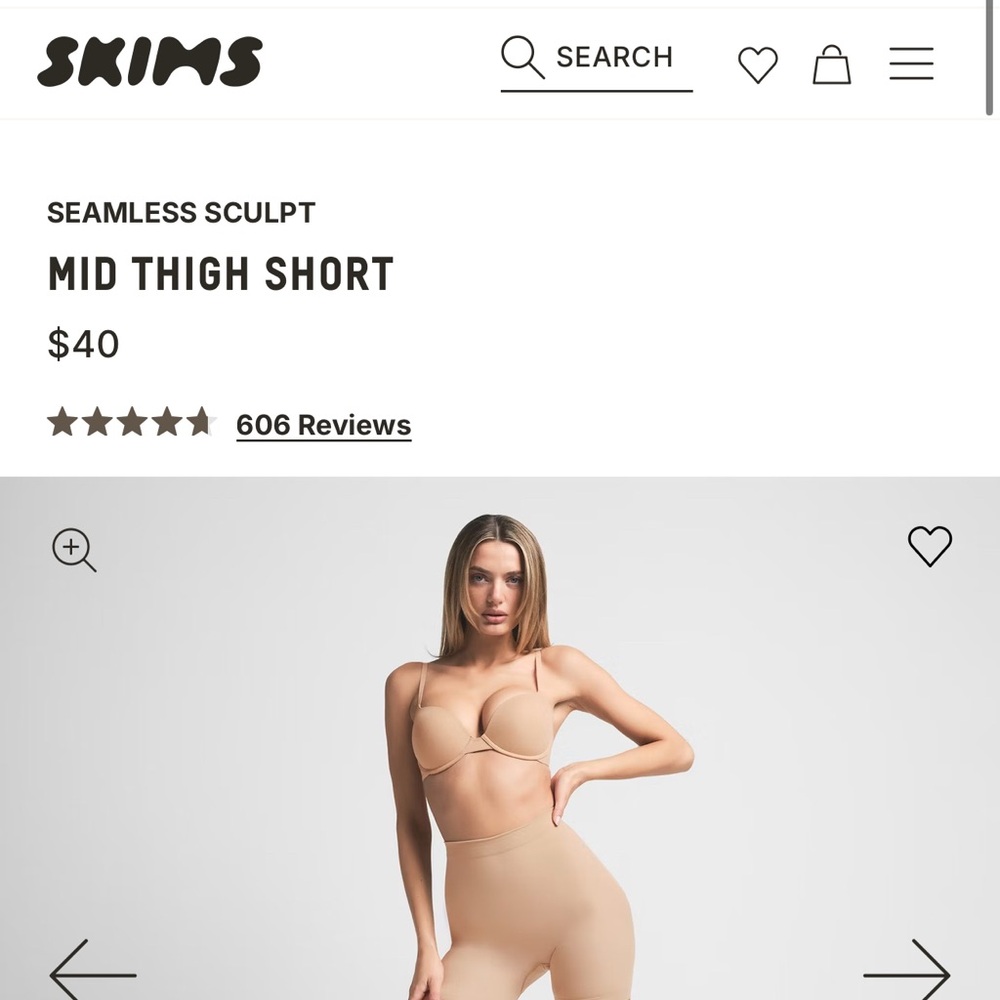 SKIMS Seamless Sculpt Mid Thigh Short in Tan